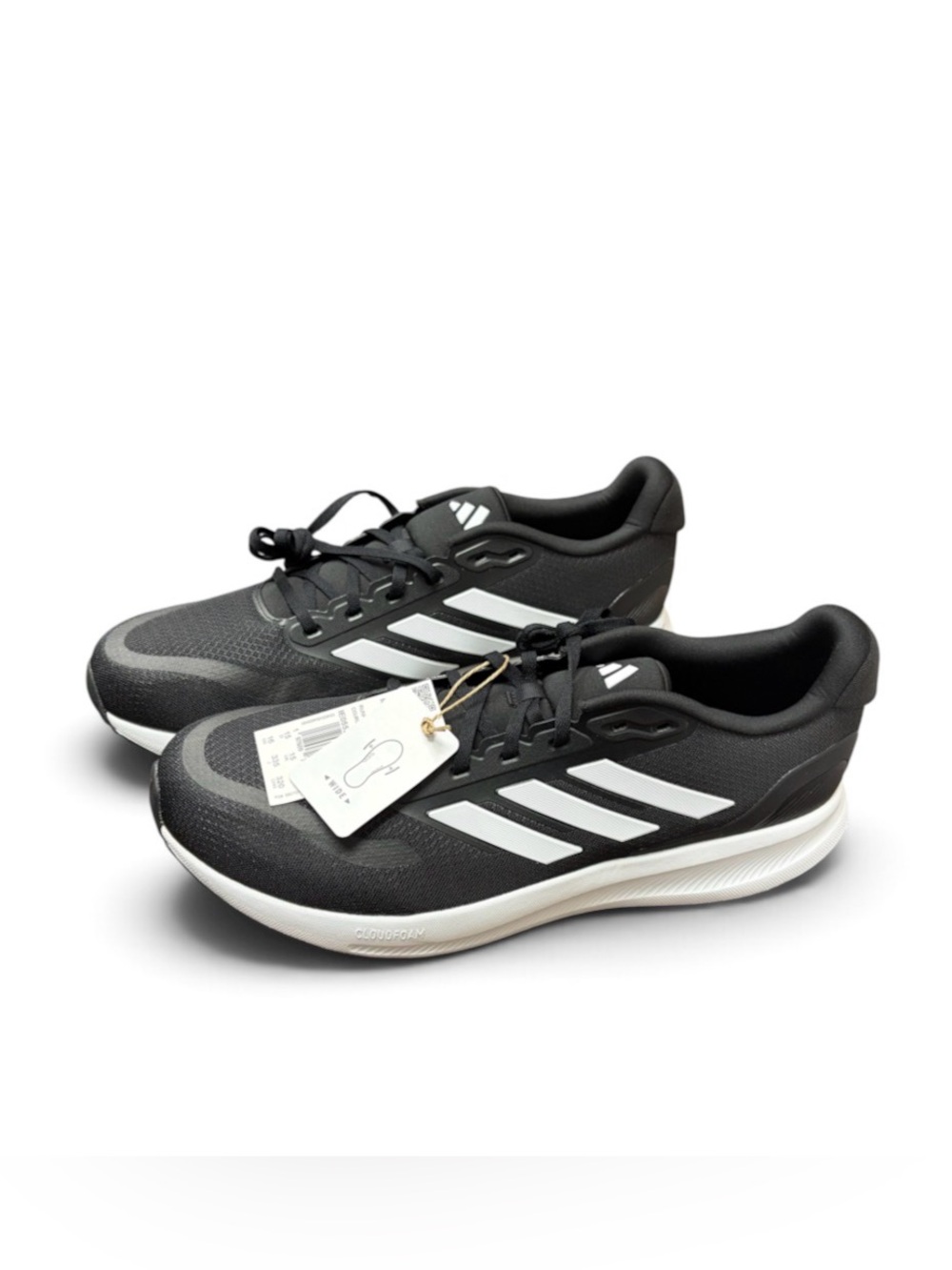 adidas Men’s Black Athletic Shoes with White Stripes